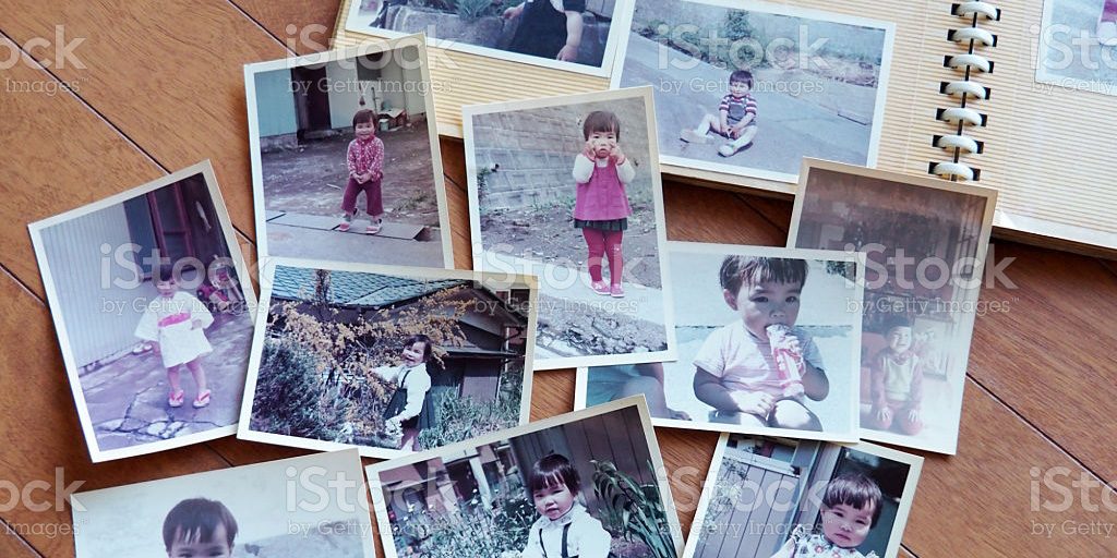 Old pictures of Japanese girl, 70's child.